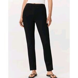 Quince Ultra Stretch Ponte Straight Leg Pant Size Petite Small Black Pull On